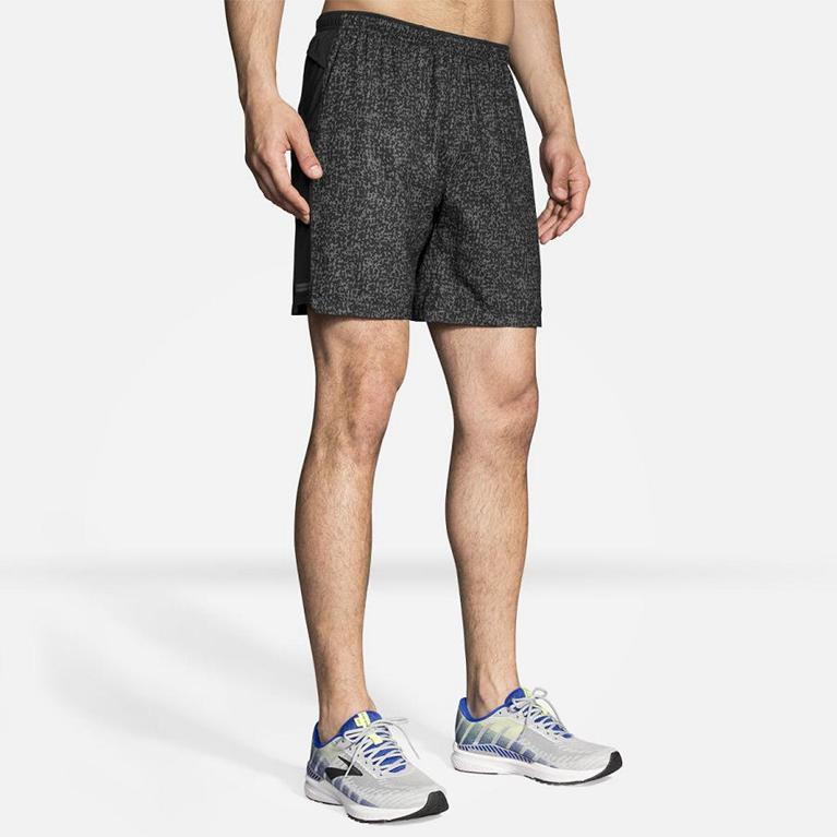 Brooks Men's SHERPA 7 2-IN-1 Running Shorts - Grey - Canada (UIRLT-3798)